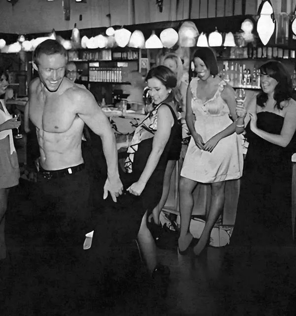 Hens Knights male stripper dancing at hens night party