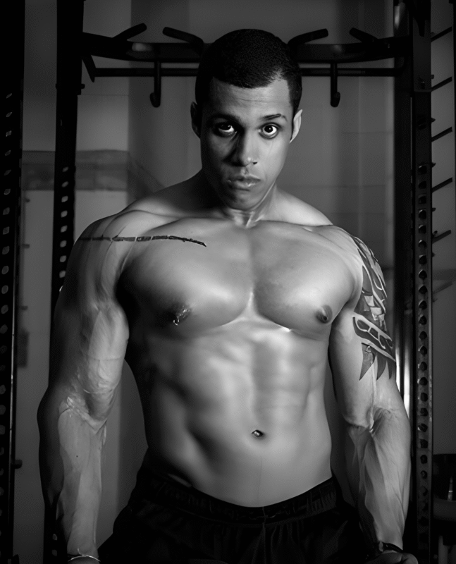 Hens Knights male stripper with muscular physique