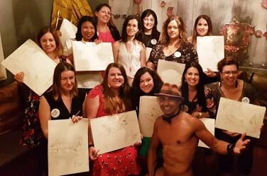 Life drawing class at Crane Bar for a Hens Knights hens party event
