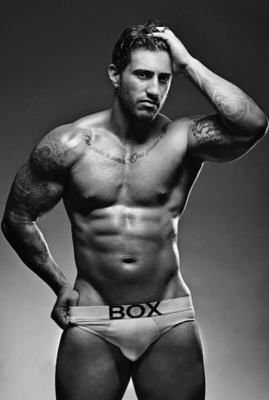 tattooed and muscular hens party entertainer
